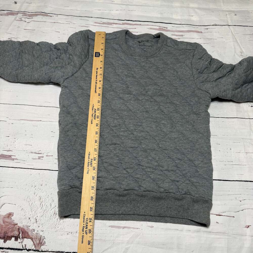 Madewell Quilted Crewneck Sweatshirt in Heather Gray - Picture 9 of 9